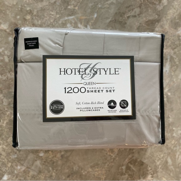 Hotel Style 1200 Thread Count 6-Piece queen Sheet Set - Picture 1 of 3